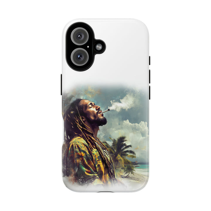Artistic Phone Case with Tropical Vibe and Smoky Aesthetic