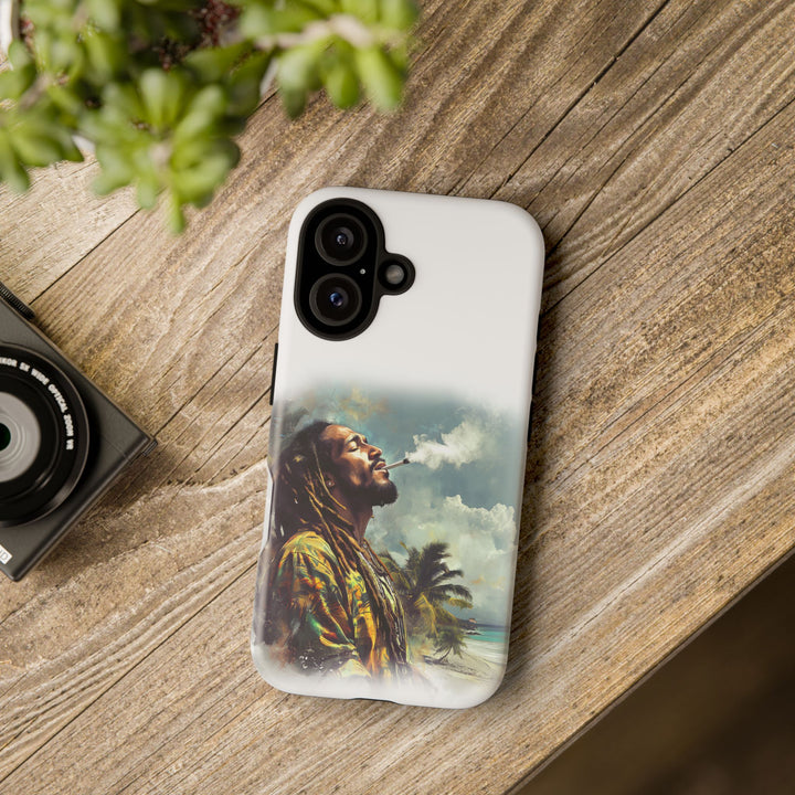 Artistic Phone Case with Tropical Vibe and Smoky Aesthetic