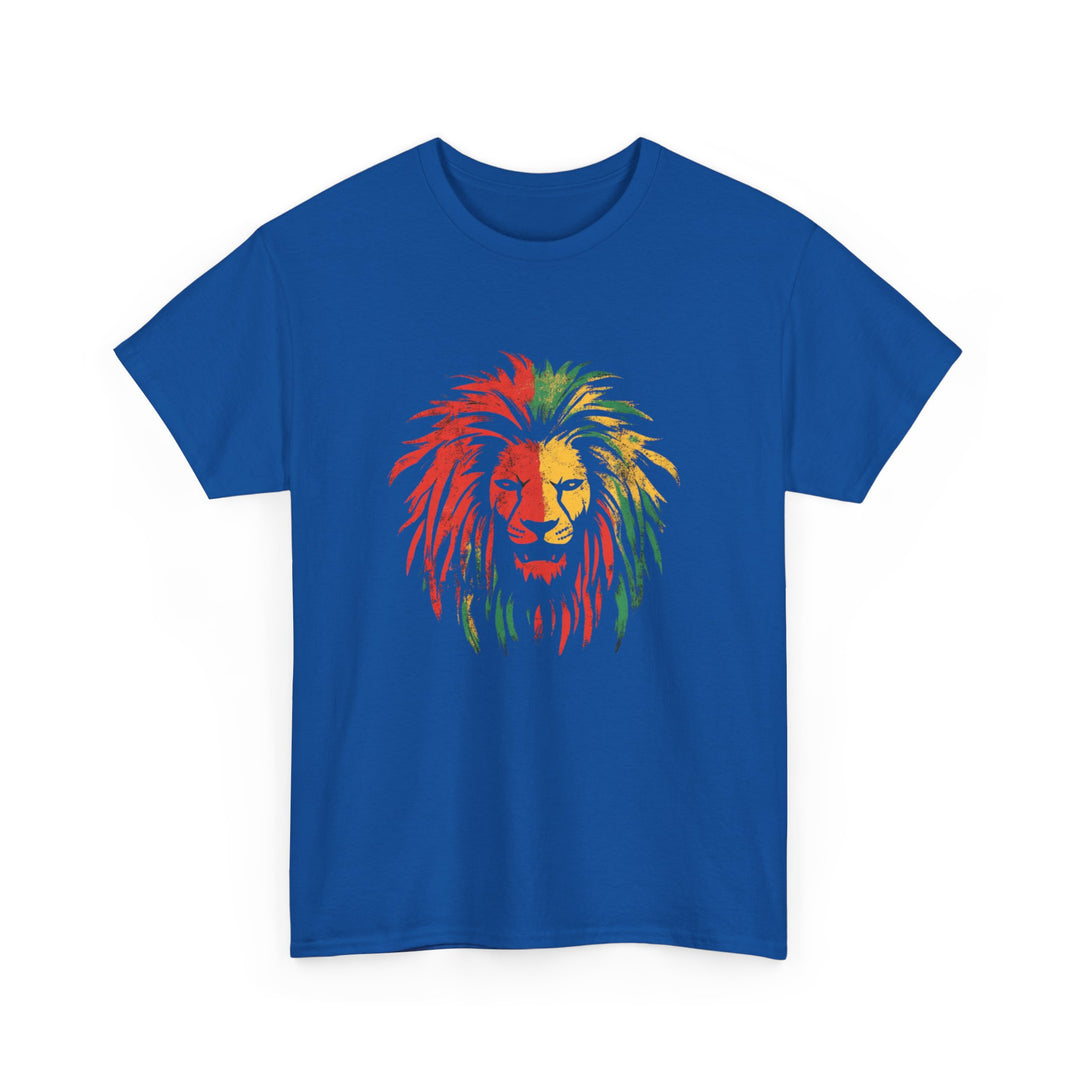 Reggae Lion Unisex Heavy Cotton Tee - Vibrant Graphic T-Shirt for Music Lovers