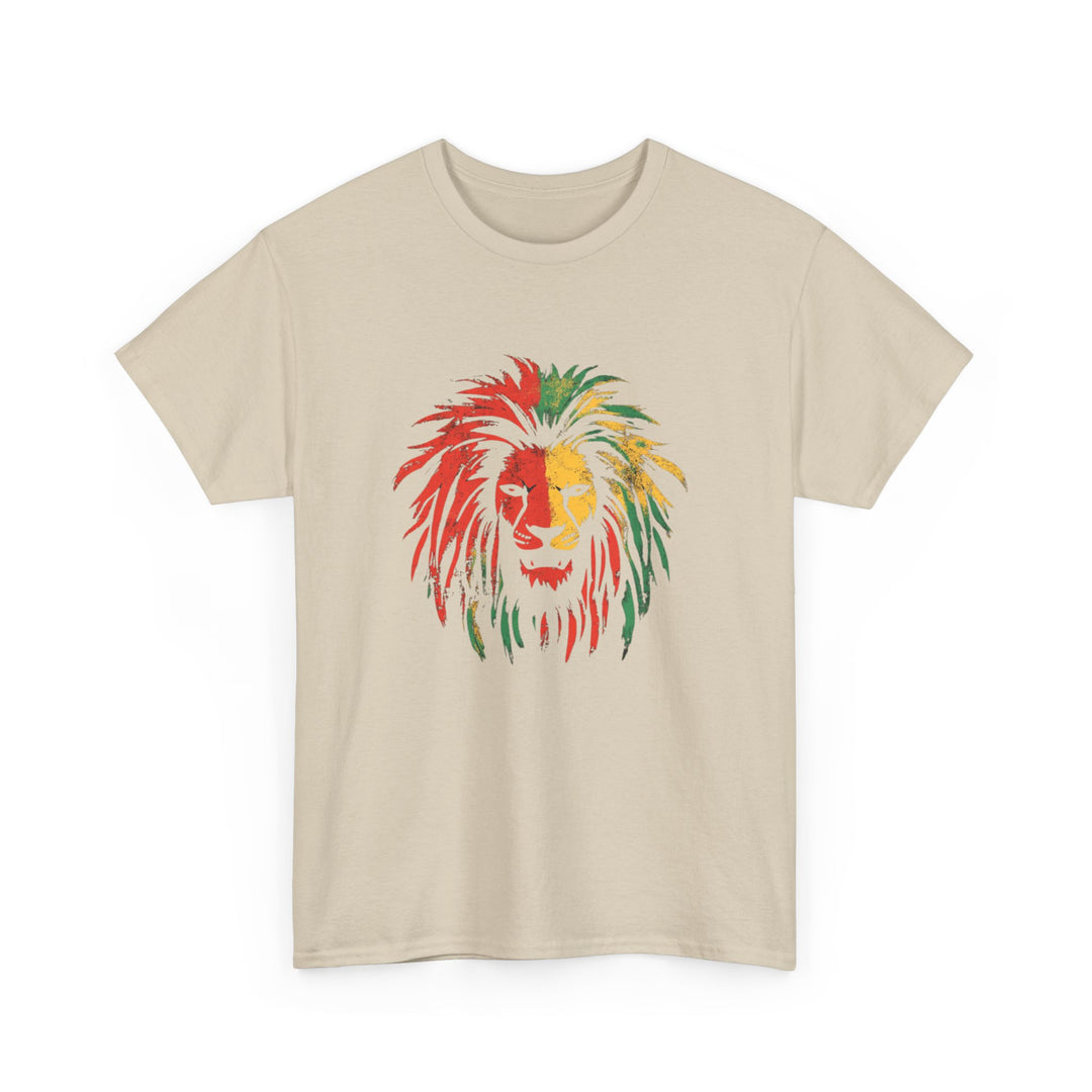 Reggae Lion Unisex Heavy Cotton Tee - Vibrant Graphic T-Shirt for Music Lovers