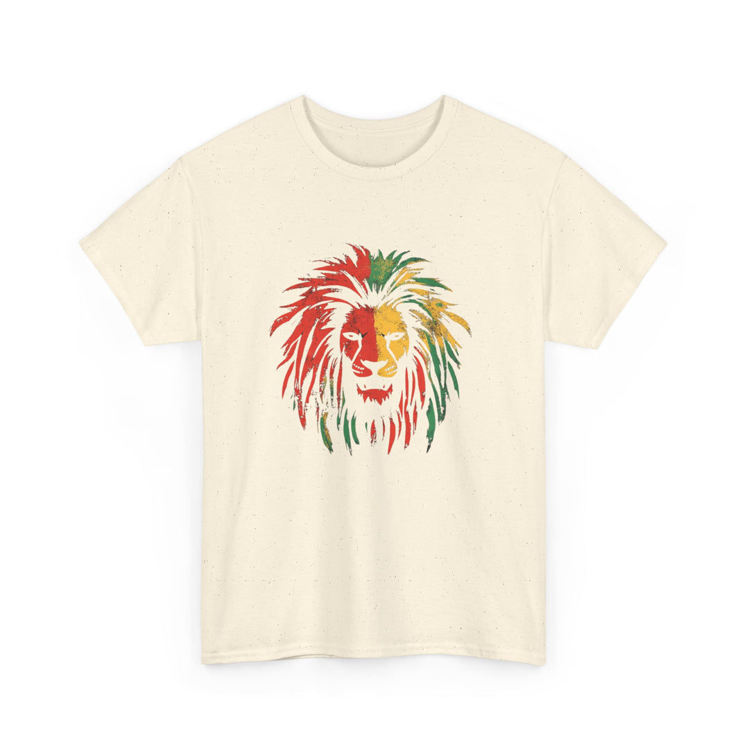 Reggae Lion Unisex Heavy Cotton Tee - Vibrant Graphic T-Shirt for Music Lovers