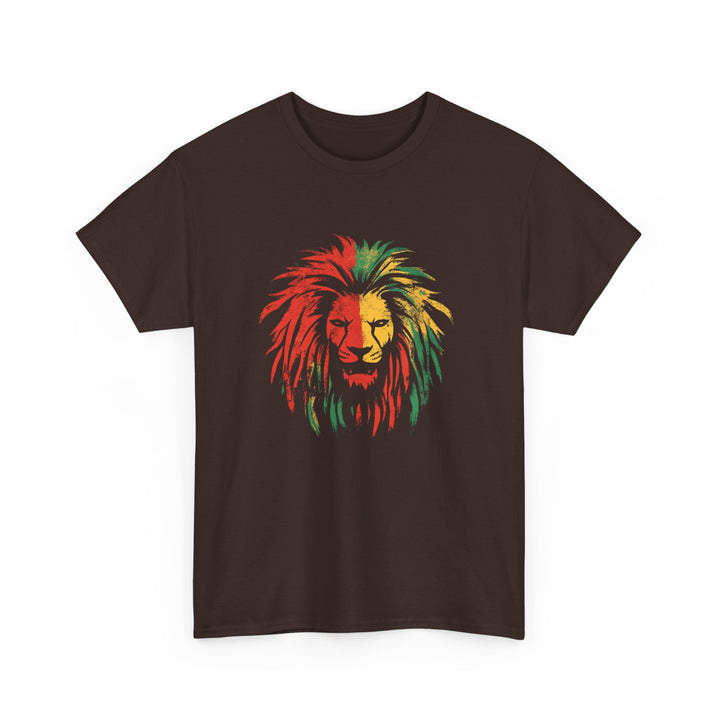 Reggae Lion Unisex Heavy Cotton Tee - Vibrant Graphic T-Shirt for Music Lovers