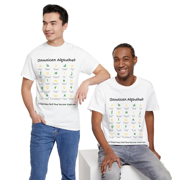 Jamaican Alphabet Unisex Heavy Cotton Tee - Comfortable & Informative T-Shirt