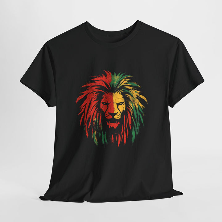 Reggae Lion Unisex Heavy Cotton Tee - Vibrant Graphic T-Shirt for Music Lovers