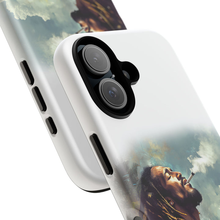 Artistic Phone Case with Tropical Vibe and Smoky Aesthetic