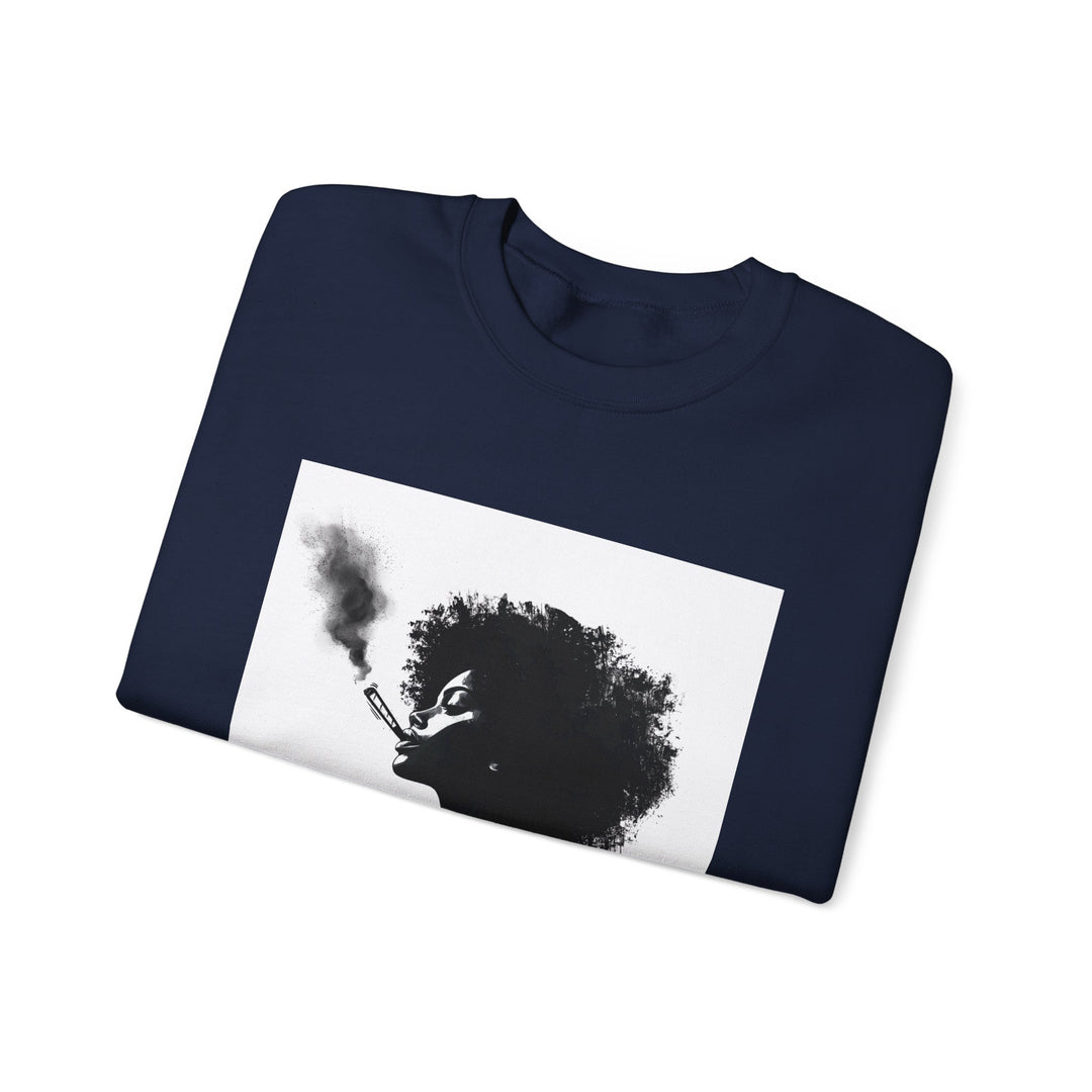 Unisex Heavy Blend™ Crewneck Sweatshirt - Artistic Afro Woman Design