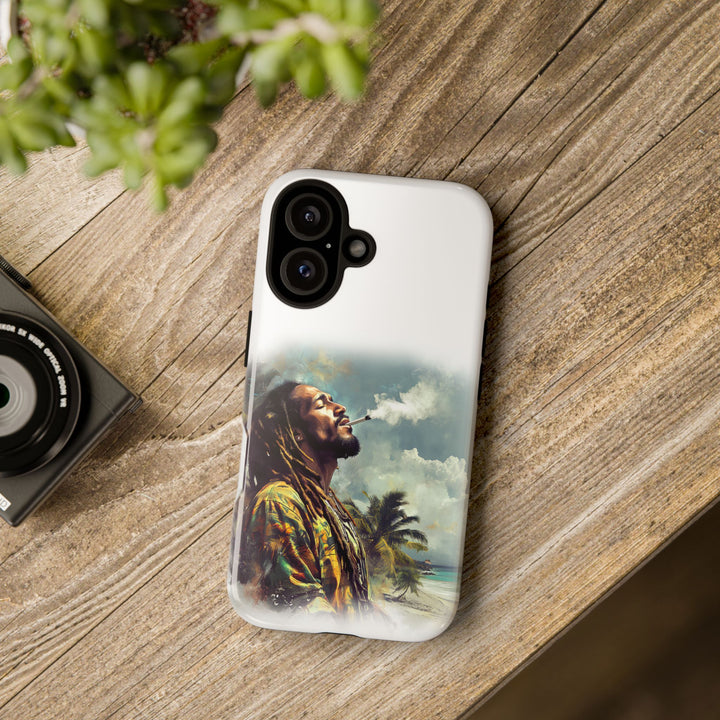Artistic Phone Case with Tropical Vibe and Smoky Aesthetic