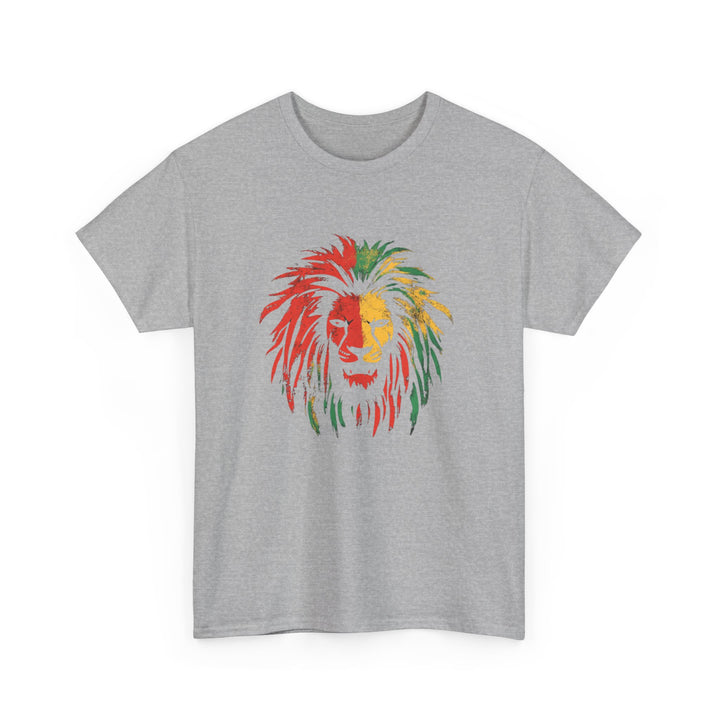 Reggae Lion Unisex Heavy Cotton Tee - Vibrant Graphic T-Shirt for Music Lovers