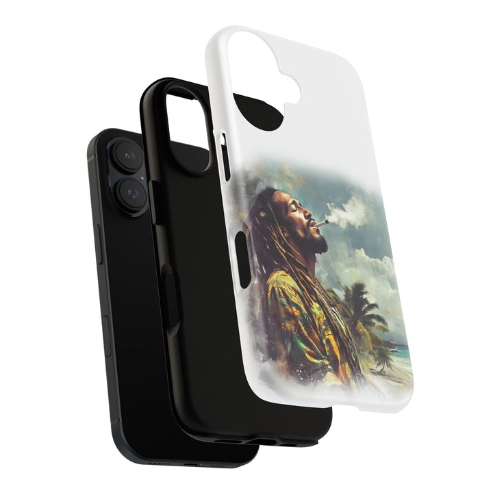 Artistic Phone Case with Tropical Vibe and Smoky Aesthetic