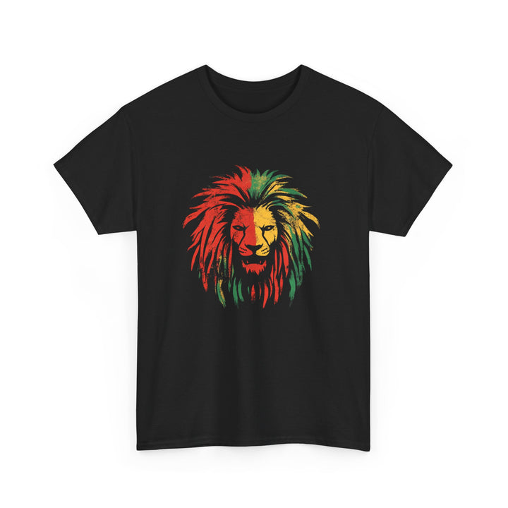 Reggae Lion Unisex Heavy Cotton Tee - Vibrant Graphic T-Shirt for Music Lovers