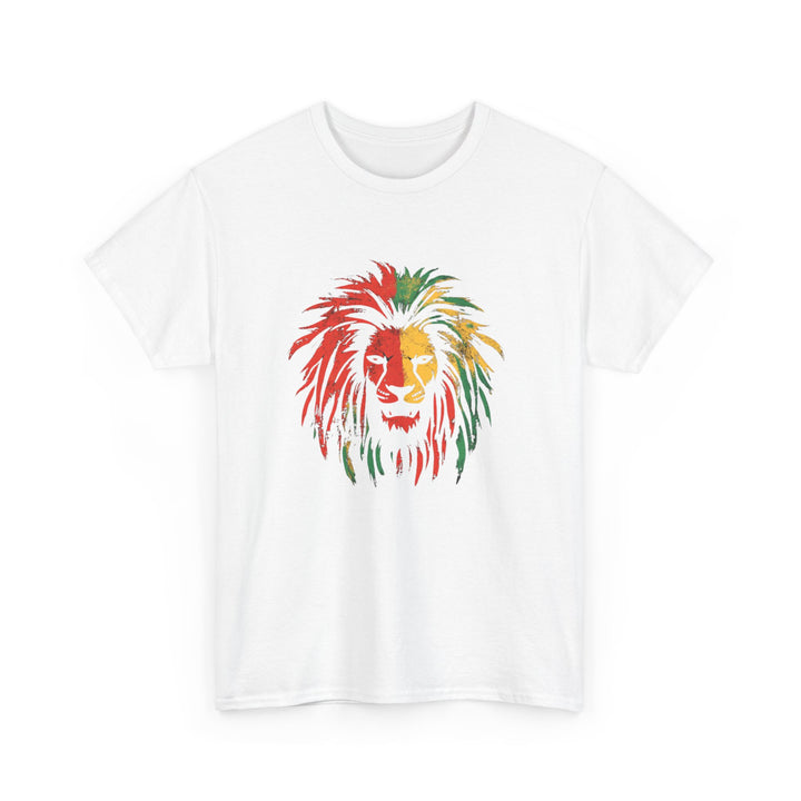 Reggae Lion Unisex Heavy Cotton Tee - Vibrant Graphic T-Shirt for Music Lovers