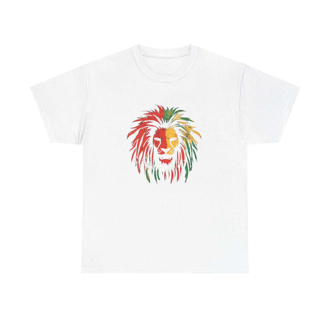 Reggae Lion Unisex Heavy Cotton Tee - Vibrant Graphic T-Shirt for Music Lovers