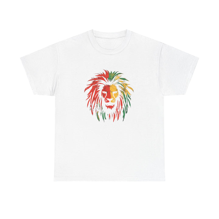 Reggae Lion Unisex Heavy Cotton Tee - Vibrant Graphic T-Shirt for Music Lovers