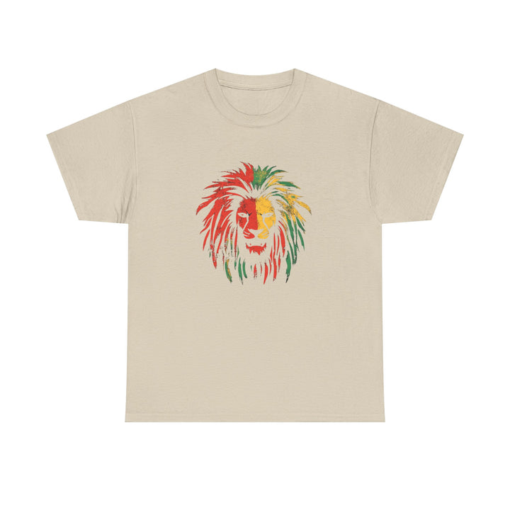 Reggae Lion Unisex Heavy Cotton Tee - Vibrant Graphic T-Shirt for Music Lovers